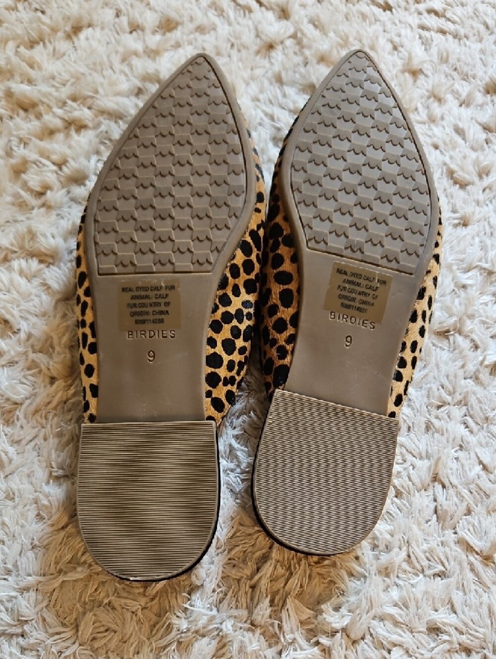 Birdies Leopard-Print Pointed Mule in Tan and Black - Picture 3 of 3